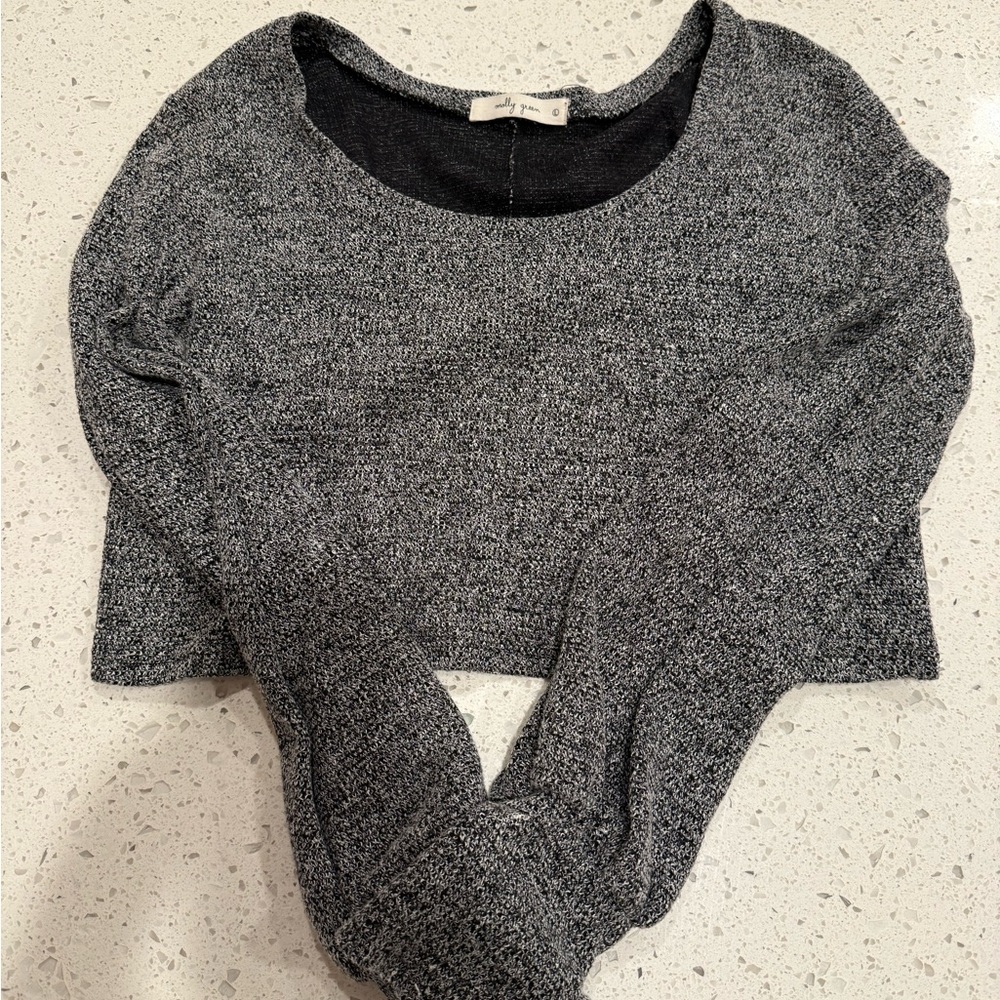 Gray Long Sleeve Women's Top